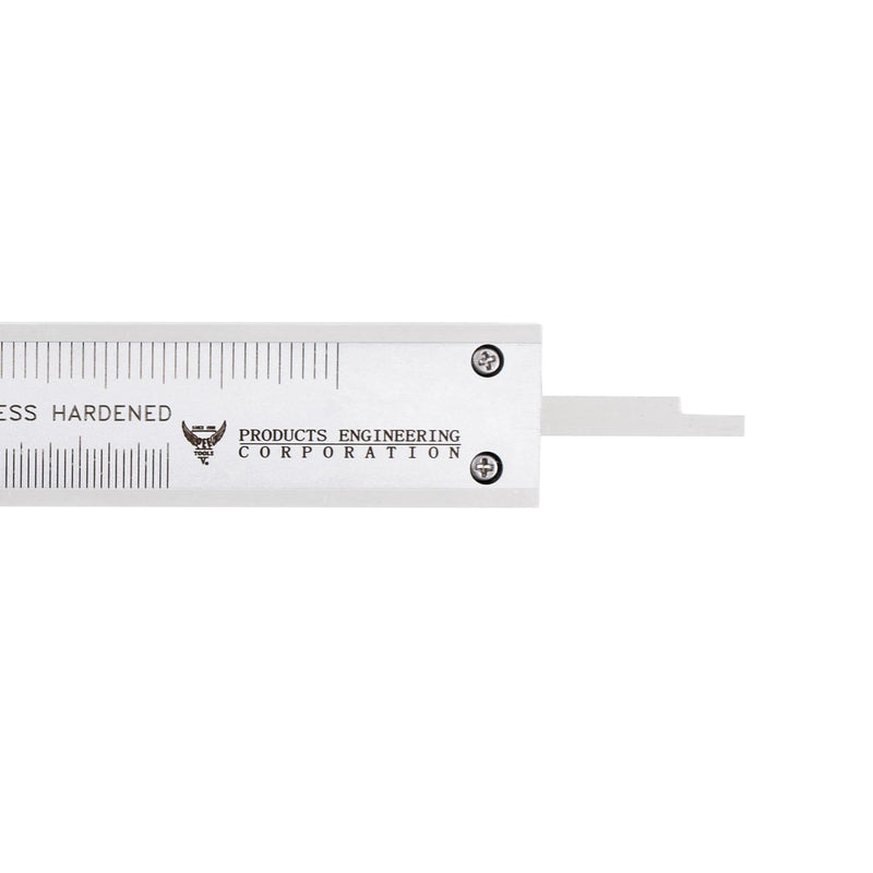 PEC Tools 6" / 150mm Vernier Caliper, Precision Stainless Steel Caliper with Fine Adjustment, 0.02mm/0.001" Graduation, 0.03mm Accuracy, for Inside, Outside, Step, and Depth Measuring 6"/150mm