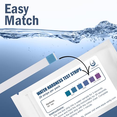 Water Hardness Test Strips – Pack of 20 – Fast & Accurate Results in 30 Seconds – Water Hardness Test Kit for Calcium & Magnesium Levels – Tap, Aquariums, Pools, Hot Tubs, and Appliances