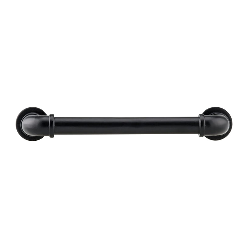 Rok 5 Pack Matte Black Industrial Pipe Style Kitchen Cabinet Pulls - 5-1/32" (128mm) Center, 6 Inch Length - Farmhouse Hardware Handle P9022128MB 5-1/32" (128mm) Center To Center