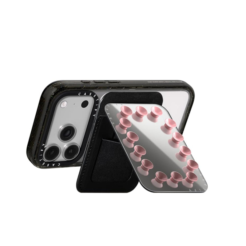 CASETiFY Snappy Snap & Stick Mirror Cardholder Stand Magsafe Compatible - Primrose Pink Primrose Pink (Mirror)