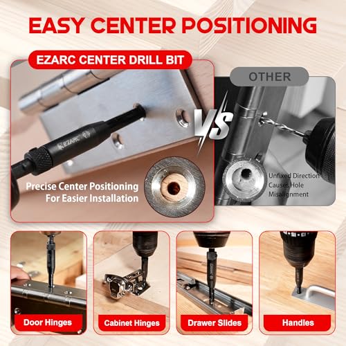 EZARC Countersink Drill Bit Set, 22PCS with Self Centering Drill Bits Complete Woodworking Set (22PC)