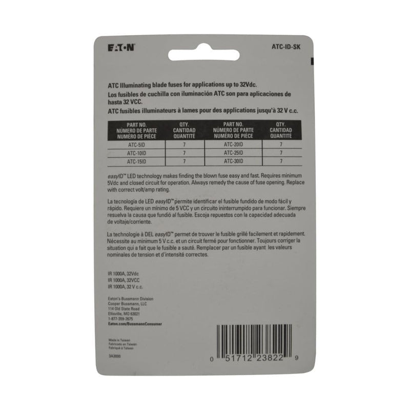 Automotive Fuse Kit, ATC Series, 42 Fuses Included, No Fuse Class Class, 5 to 30A, Not Rated - 1 Each