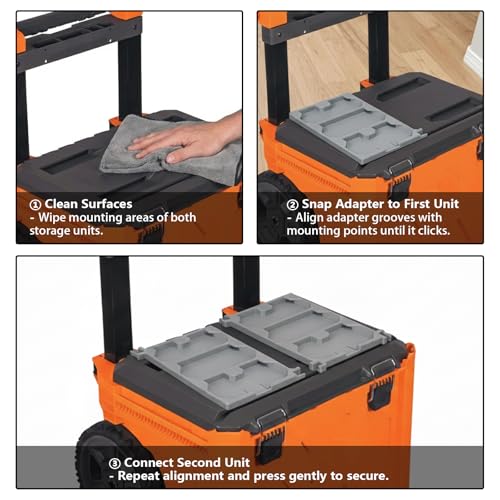 Adapter Board Compatible with Klein MODBOX | Compatible with Milwaukee Packout | Toolbox Snap-on Connector Adapter | Workshop Organization Solutions (1/2 Pcs) 1/2 Pcs
