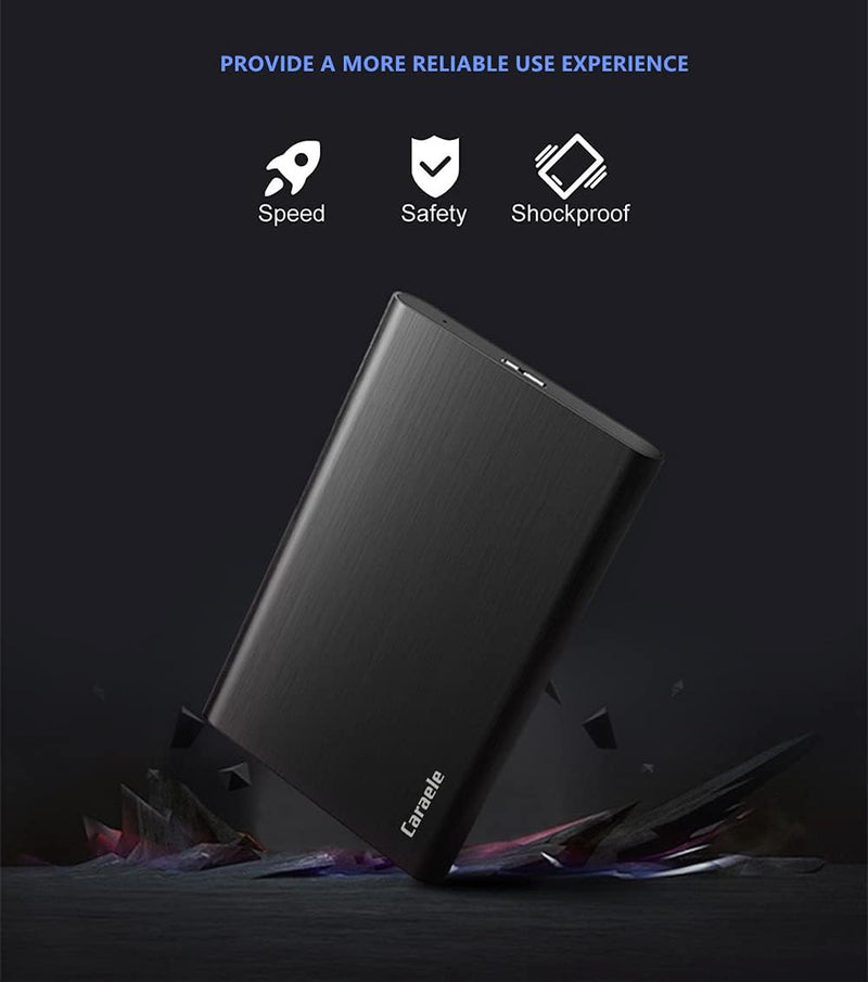 500GB Ultra Slim Portable External Hard Drive USB3.0 HDD Storage Compatible for PC, Desktop, Laptop, MacBook, Chromebook, Xbox One, Xbox 360, PS4 (Black) Black 500GB