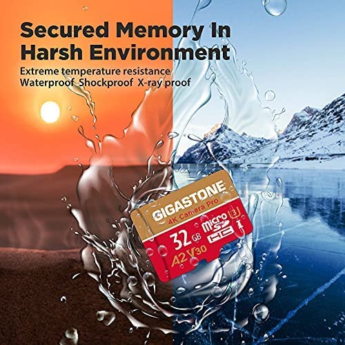 [5-Yrs Free Data Recovery] Gigastone 32GB 2-Pack Micro SD Card, 4K Camera Pro, UHD Video for GoPro, Action Camera, Wyze, DJI, Drone, R/W up to 95/35MB/s MicroSDHC Memory Card UHS-I U3 A2 V30 32GB 4K Camera Pro 2-Pack