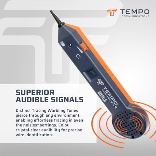 TEMPO 200EP-G Professional Wire Tracer Probe with Headset Jack, Flashlight, LED, Conductive Tip, Wire Toner & Cable Tracer 200EP-G-BOX