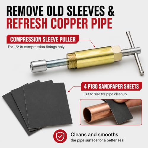 8-Piece Angle Stop Wrench Kit with Compression Sleeve Puller