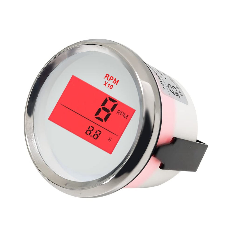 ELING Digital Tachometer RPM Gauge with Hour Meter for Car Truck Boat Yacht 0-9990RPM 52mm(2") with Backlight