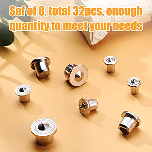 Honoson 32 Pieces Dowel Pins Center Point Set Solid Hollow Dowel Tenon Center Transfer Plugs Pointed Dowel and Tenon Center Kit for Woodworking Tool 1/4, 5/16, 3/8, 1/2 Inch (6/ 8/ 10/ 12 mm)