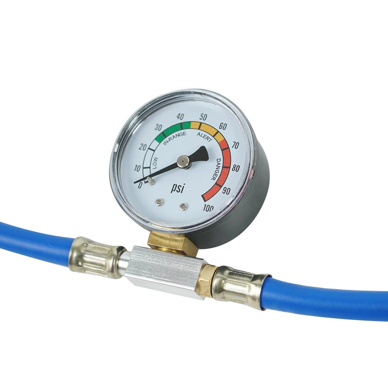 BACOENG R1234YF Refrigerant Charge Hose Kit with Gauge, 1234yf Recharge Kit with 1/2 Self-Sealing Can Tap Opener and Quick Coupler, for Auto Air Condition System