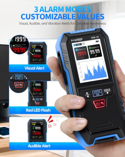 FNIRSI ERD-10 4-in-1 EMF Detector, Curve Display EMF Radiation Meter
