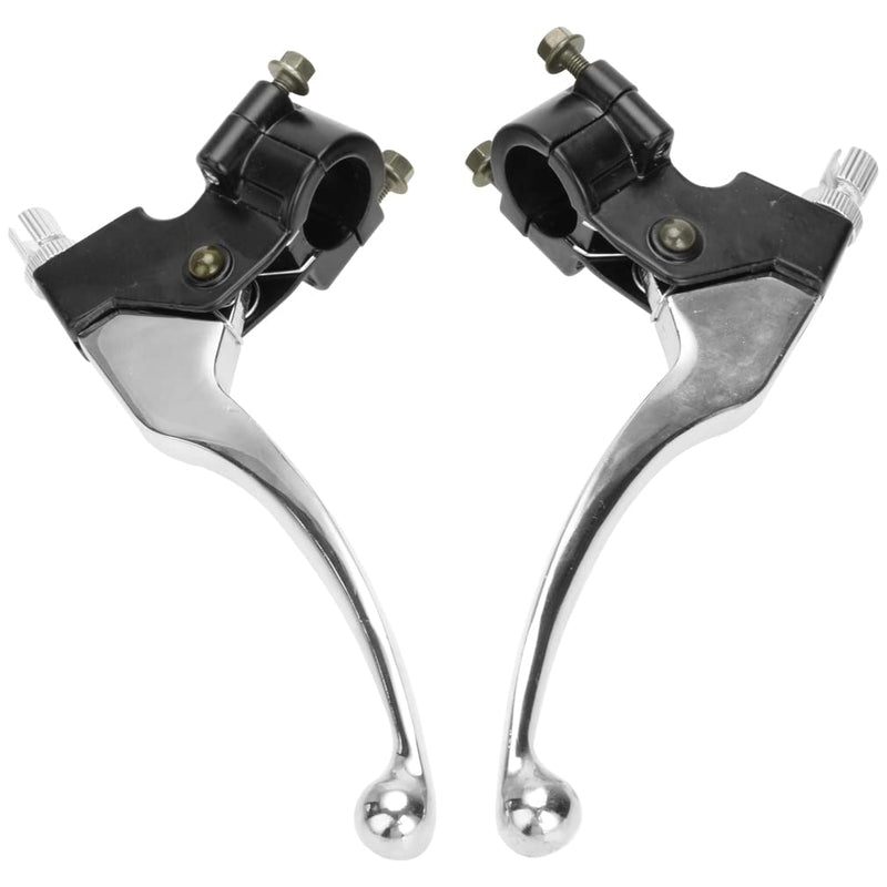 HIAORS Silver Left Right 7/8" 22mm Clutch Brake Handle Levers Perch for XR80 XR100 CRF70 CRF70F CRF80 CRF100 XR200r CRF450R XR100 XR250 Xtreme 125cc Chinese 110cc Pit Dirt Motor Bike Motocross