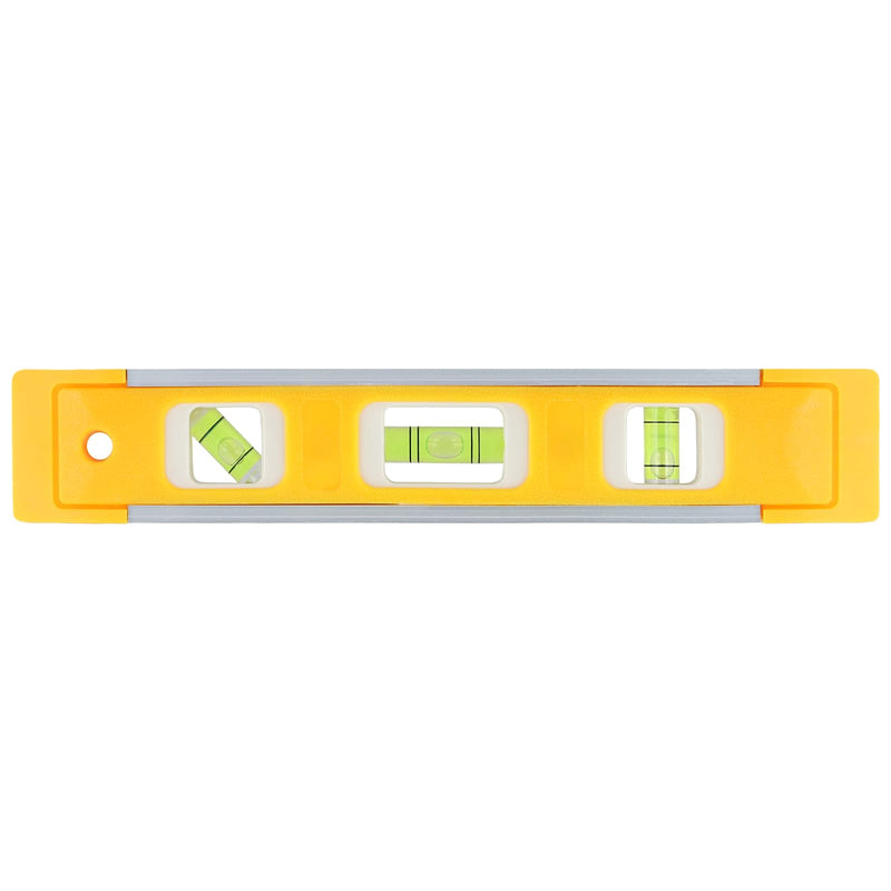 HAKZEON 10 PCS 9 Inch Yellow Magnetic Torpedo Level, Plastic Shell Bubble Level Tool, Spirit Level Measuring Tool with 45/90/180 Degree Bubbles for Measurements