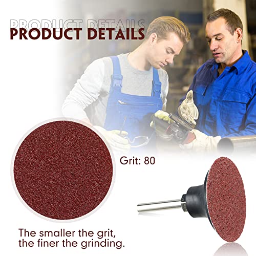 Newwiee 150 Pcs Sanding Disc 2 Inch 60 80 100 120 Grit Die Grinder Convenient Surface Finishing Sanding Disc Fine Medium Coarse Sandpaper for Surface Strip Grind Polish Burr Finish Rust (80 Grit) 80 Grit