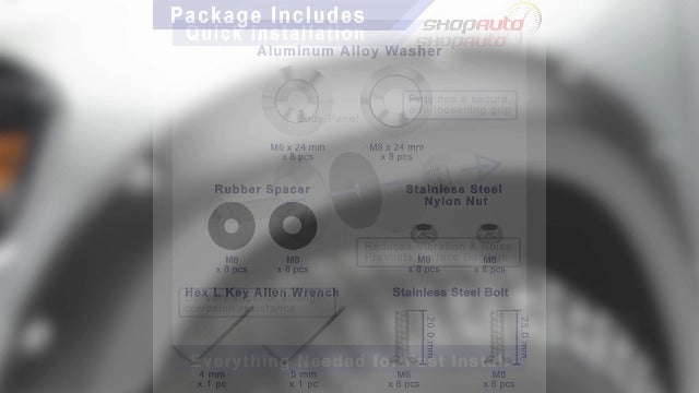 Aluminum Tapered Washer, 24mm OD, M6 & M8 16-Set Kit (Silver) 16-Piece Silver
