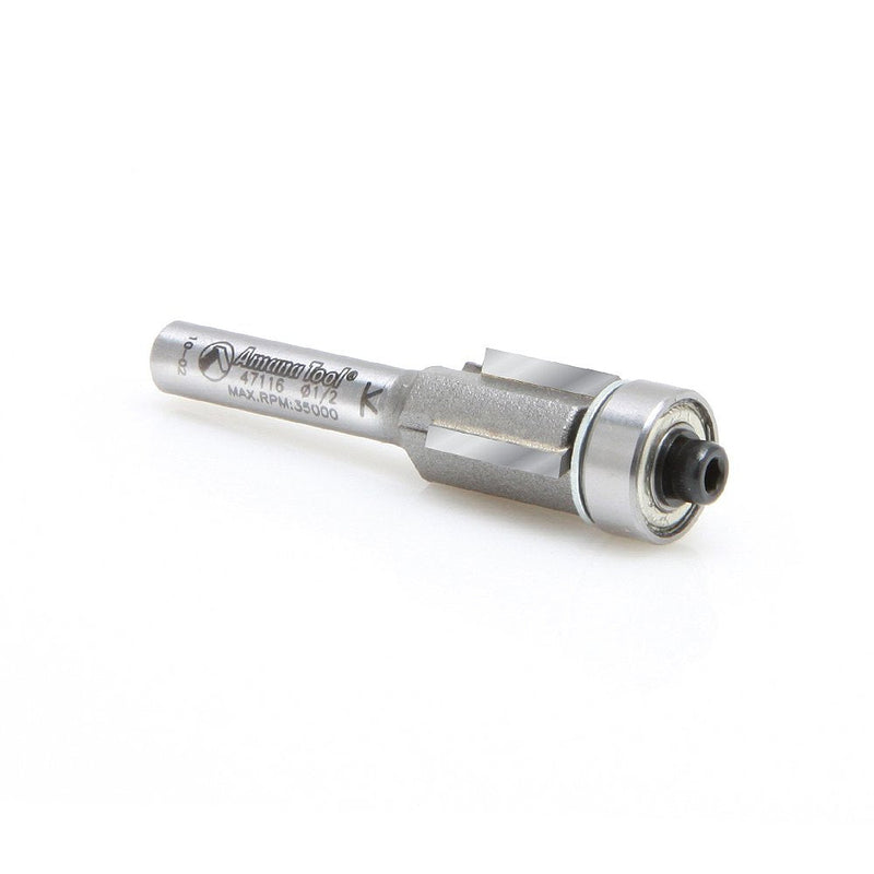 Amana Tool - 47116 Carbide Tipped Flush Trim 1/2 Dia x 1/2 x 1/4" Shank 3-Flute