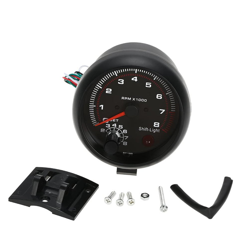 Tachometer Gauge,Geevorks 3.75" 12V Automotive Replacement Tachometers 0-8000 RPM,RPM Tachometer for Car 4/6/8 Cylinder Engines