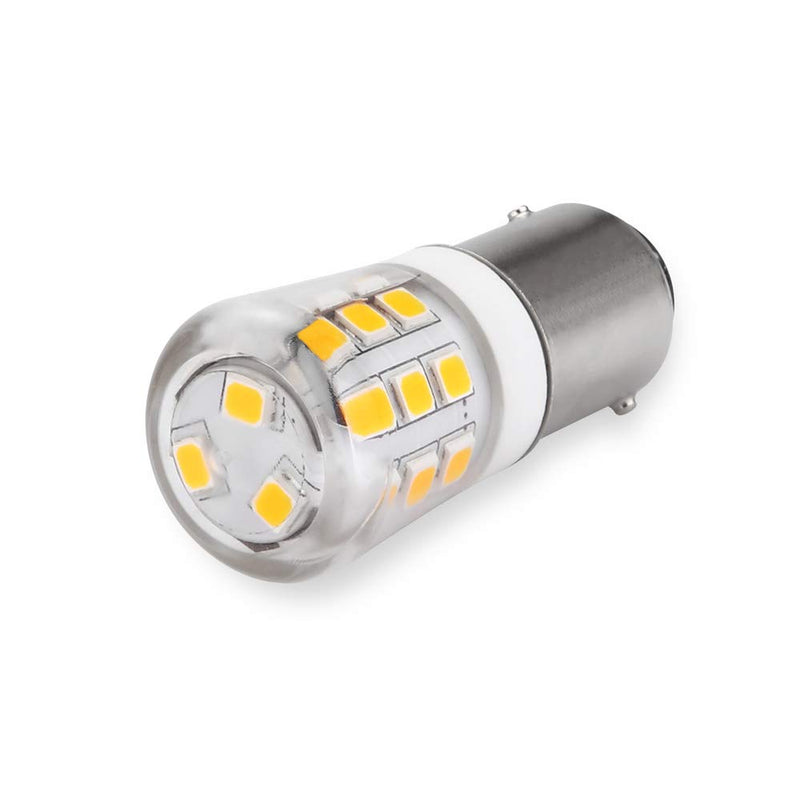 3W AC12V/DC12-24V BA15S Led Light Bulb 1156 1141 Bayonet Base Non-Dimmable Waterproof Lamp CRI80 Soft Warm White Pack of 2 2 Pack 3W 3000k (Ba15s)