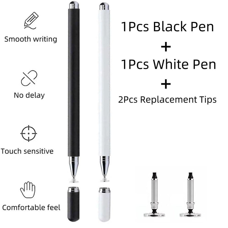 Stylus Pen for Samsung Galaxy Tab A7/A8/A8plus/A9/A9Plus，High Sensitive S Pen Compatible with iOS/Android and Other Series of Capacitive Screen Digital Devices Universal (White+Black)