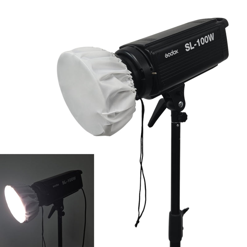 Adjustable Diffuser Sock with Secure Cord Lock, Soft White for 7-12" Standard Reflectors, Deep Focus & Sparkler Reflectors [2-Pack]