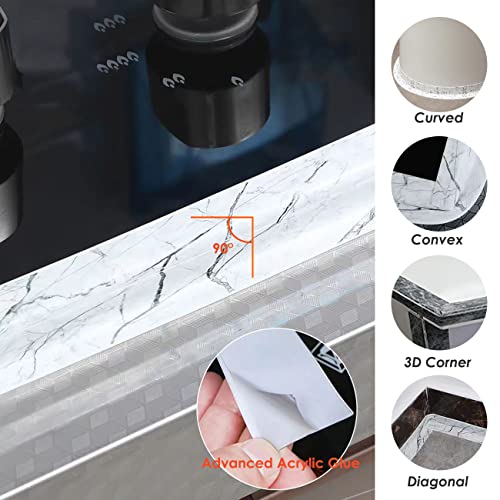 Kitchen & Bath Tape Caulk Strip, 1.5 Inch 16.4 Ft PVC Self Adhesive Waterproof Caulking Sealing Tape, Decorative Sealant Trim for Kitchen Sink Toilet Bathroom Shower and Bathtub (GoldCrack3.2M*2) GoldCrack3.2M*2