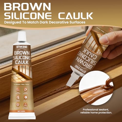 Brown Silicone Caulk, 3.53 Oz Brown Silicone Sealant Waterproof
