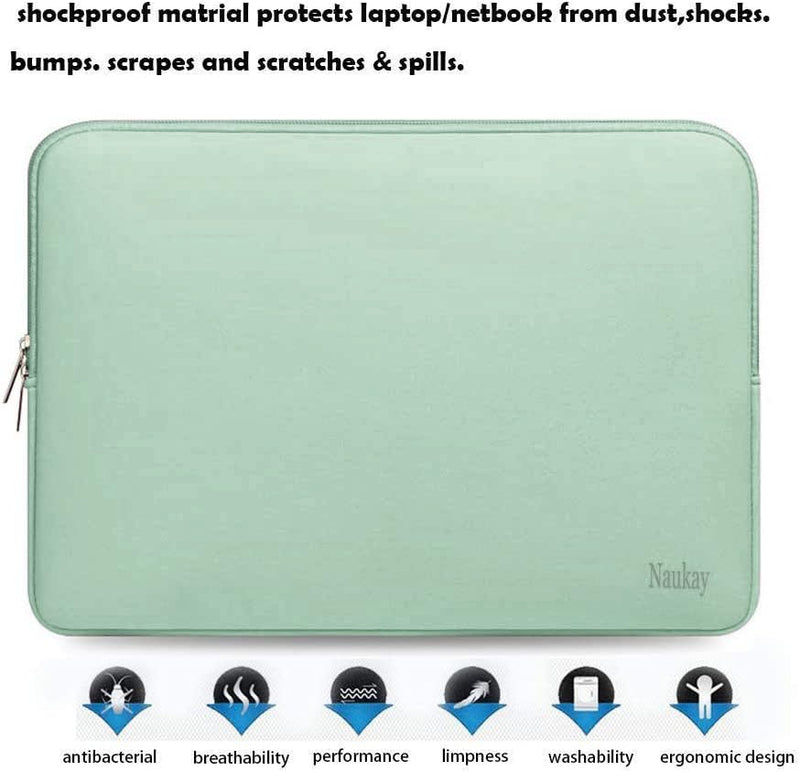 15.6 Inch Laptop Case, Resistant Neoprene Notebook Computer Pocket Case/Tablet Briefcase Carrying Bag Compatible for Asus Fujitsu HP Sony Toshiba - (LightBlue) LightBlue 15.6 inch