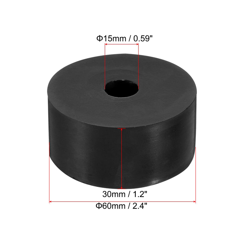 PATIKIL Multi Purpose Rubber Spacer, 6 Pcs 2.4"OD 0.59"ID 1.2"Thickness Neoprene Round Anti-Vibration Isolation Pads Isolator Rubber Bushings Spacer Washer for HVAC Bolts Car Accessories 2.4"OD 0.6"ID 1.2"Thickness