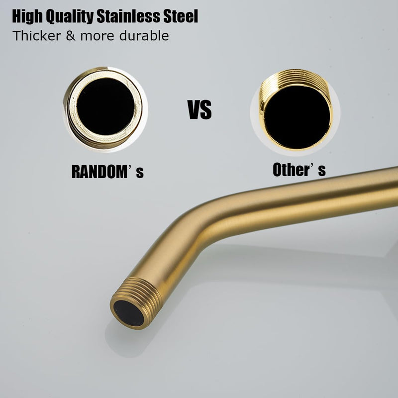 RANDOM 10 Inch Champagne Bronze Shower Arm with Flange,90 Degree Rain Shower Head Extension Arm.RD91018-10-CB 10″Champagne Bronze(Round Flange)