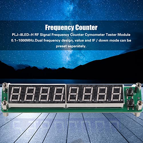 PLJ8LEDH RF Frequency Counter Cymometer Tester Module 0.1~1000MHz for Laboratory Test Industrial Production Equipment Inspection(Backlight Font Red) (Backlit Font Blue) Backlit font blue