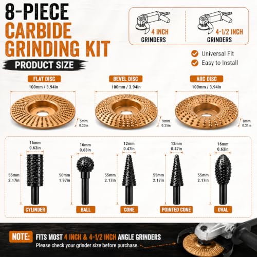 Angle Grinder Polishing Pad,Tungsten Carbide Sanding Discs Grinding Wheel,for 4" & 4-1/2" Grinders