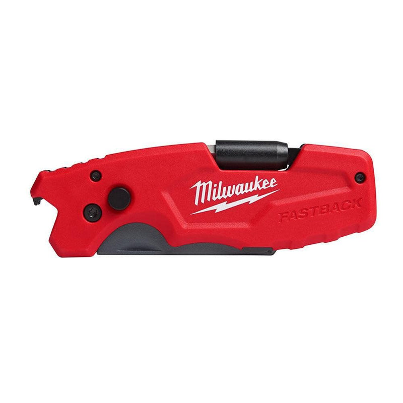Milwaukee FASTBACK Compact Knife, and FASTBACK 6-in-1 Folding Utility Knives, w/Blade (knife 2pack) Red-black 2.5 inches