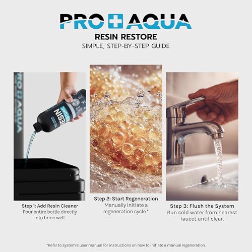 Resin Restore Water Softener Cleaner – Pro+Aqua Formula Restores Softening Power, Deep Cleans Resin Beads, 16oz – Safe for Salt-Based Water Softeners – Easy to Use