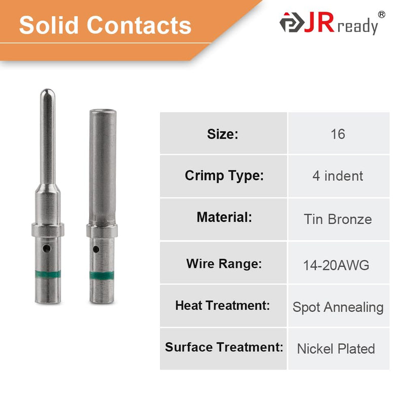 JRready ST6246 Deutsch 2 Pin Connector 10 Sets, DT04-2P DT06-2S Gray Waterproof Electrical Wire Connector with Solid Contacts 14-20AWG 2 pins 10 sets