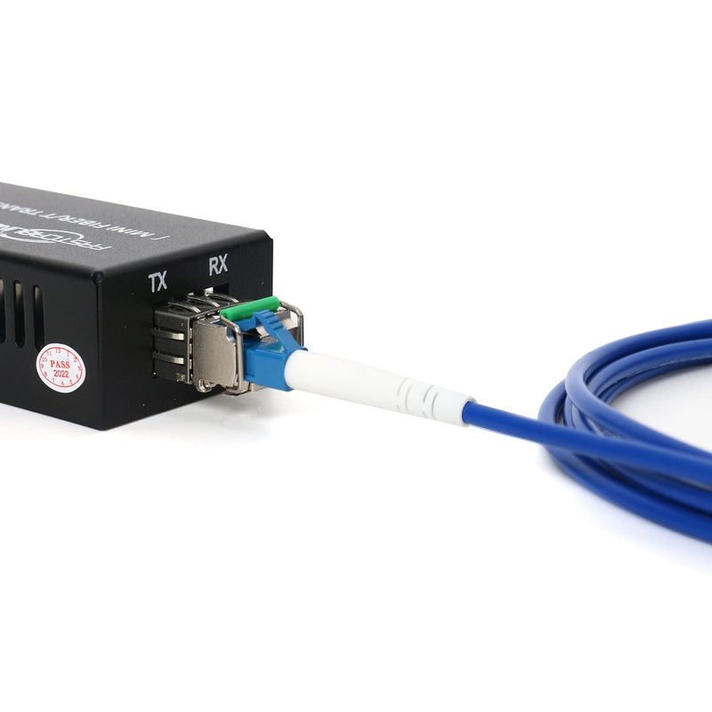 Gigabit Fiber to Ethernet Media Converter Kit, LC Single Mode, Up to 20km Fiber Opitc Network, Point-to-Point, Plug & Play, Complete Kit, Compact Converter, Industrial SFP Modules, US/EU Adapters