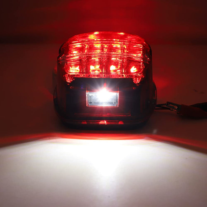 Red Strobing LED Tail Light Upgrade HD Tail Lights Assemblies for Harley Dyna Road King Electra Glide Street Bob Touring, Harley Davidson Parts, LED Lights for Motorcycles（Red） Red
