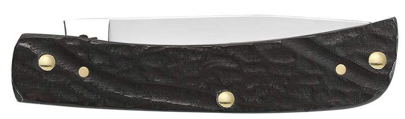 Case WR XX Pocket Knife Rough Black Synthetic Sod Buster Jr Item #18229 - (6137 SS) - Length Closed: 3 5/8 Inches 2.8"