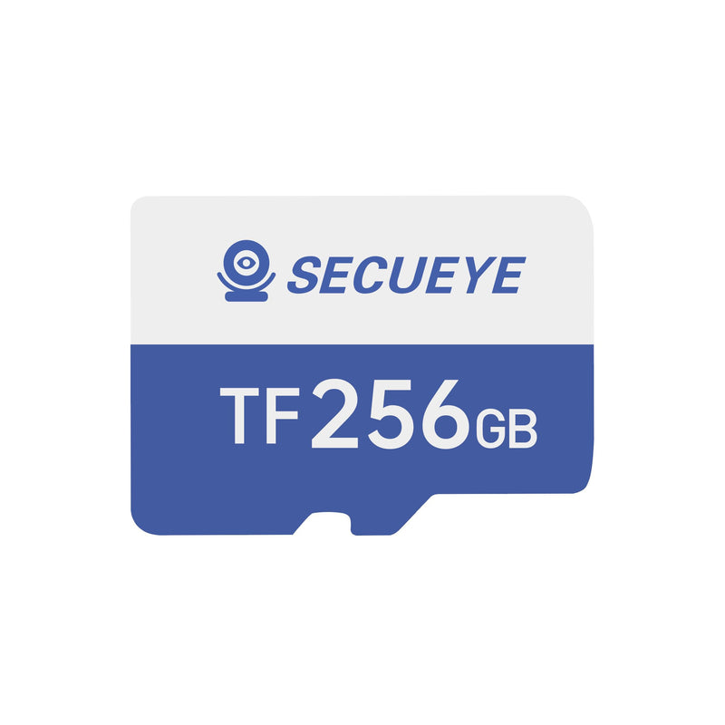 SECUEYE 256GB TF Memory Card with Adapter Class 10 FAT32 High Speed Reading/Writing 24/7 Recording for Security Camera Dash Cam and More (256GB + Adapter) 256GB + Adapter