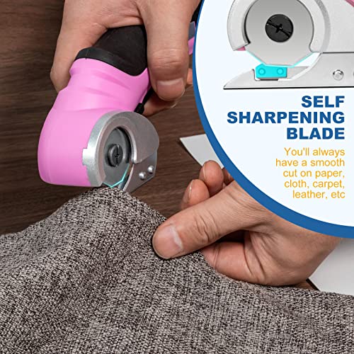 VLOXO Cordless Electric Scissors Cardboard Cutter with Replacement Blade Pink