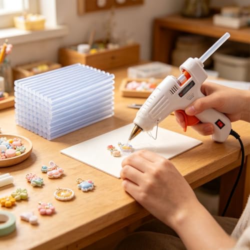 50 Pcs Hot Glue Sticks, 4" x 0.27" Mini Size Clear High Temp Glue Sticks for Crafting, DIY and Home Repair Needs 50