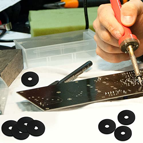 JAPCHET 200 Pcs Black Rubber Flat Washer, 1 Inch OD x 1/4 Inch ID x 1/8 Thick Rubber Flat Washer Assortment for Bolts Spacers