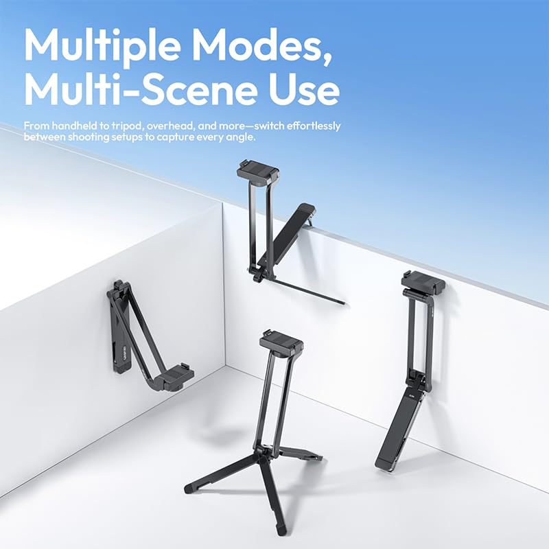 ULANZI MA70 Camera Tripod Compatible with DJI Osmo Action 5 Action4 Action3 | Foldable Selfie Stick & Tabletop Tripod, Native Magnetic Mount Needs No Adapter, Aircraft-Grade Aluminum, Anti-Loss Lanyard