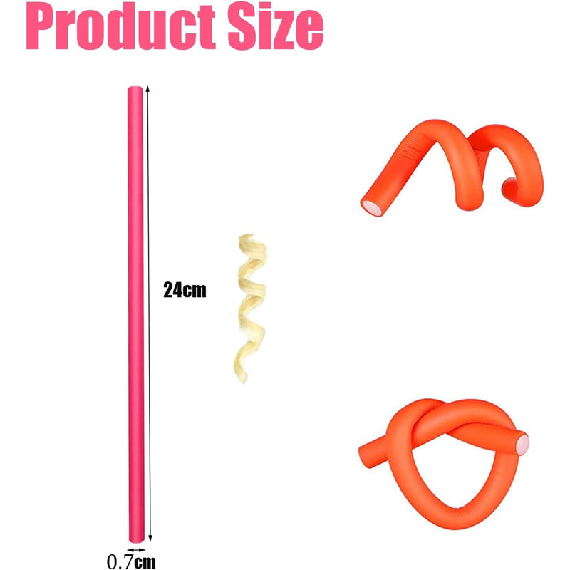 30 Pcs Flexible Hair Rollers - Heatless Curling Rods for Long and Short Hair, Foam Curlers for Sleeping, Styling Tools DIY