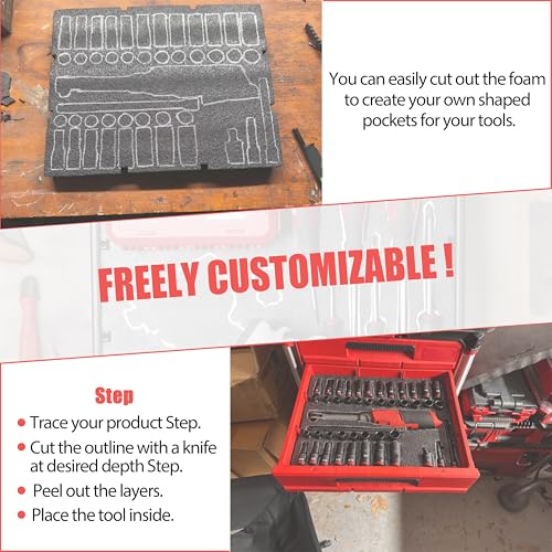 48-22-8452 Packout Foam Tool Organizer Inserts Compatible with Milwau-kee