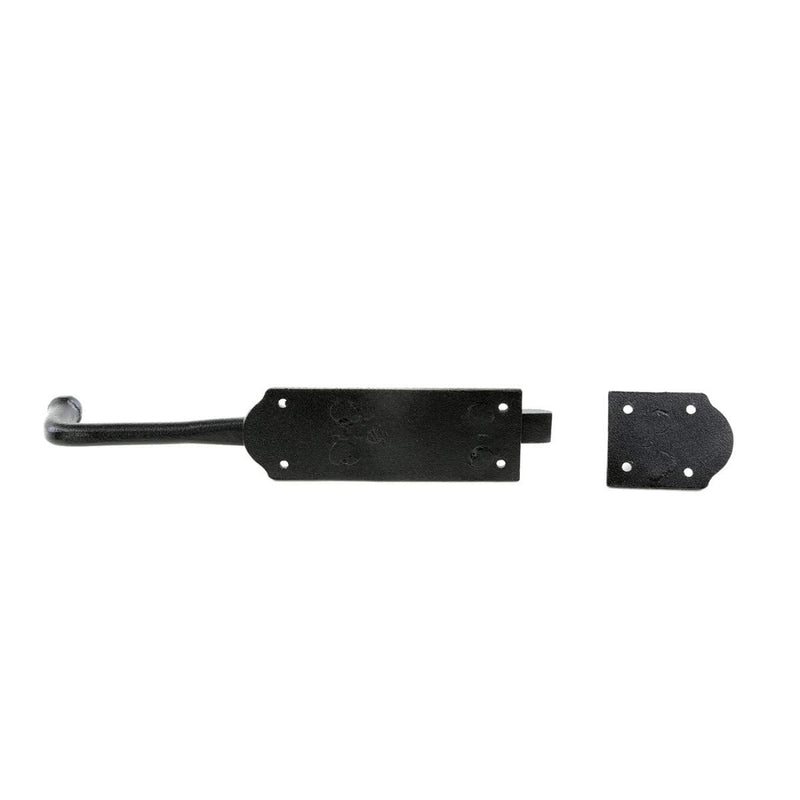 Renovators Supply Manufacturing Slide Bolt Latch 9 in. Black Iron Ball Tip Style Slide Bolt with Mounting Hardware Pack of 2
