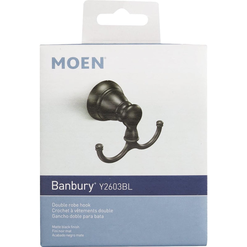 Banbury Double Robe Hook in Matte Black 1