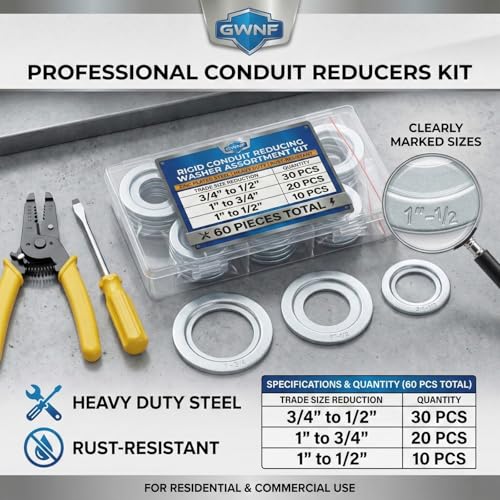 GWNF 60-Piece 3-Size Rigid Conduit Reducing Washer Assortment Kit