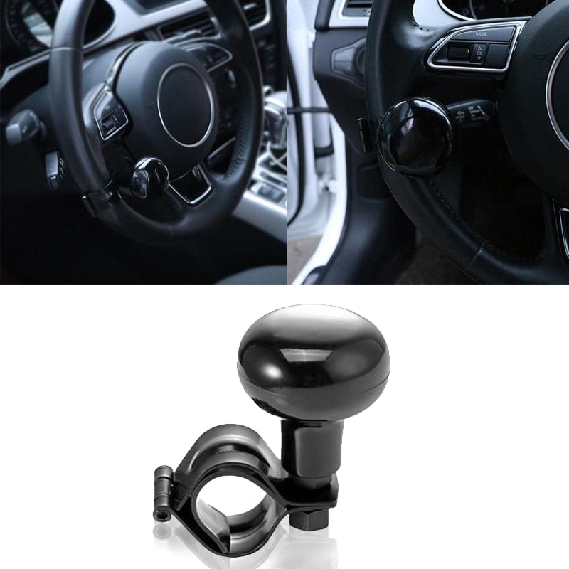 Zento Deals Classic Black Universal Fit Vehicle Steering Wheel Suicide Spinner Premium Quality Power Handles (Black 1) black 1