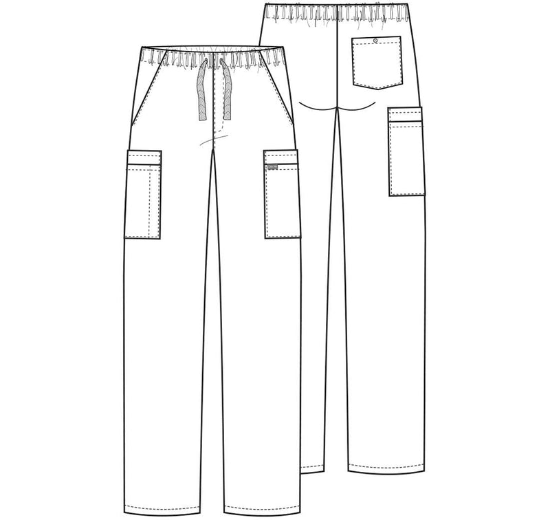 Cherokee Scrub for Men Fly Front Cargo Pant with 7 Pocket, Durable, Fade Resistant Fabric - 4000 XX-Large Big Black