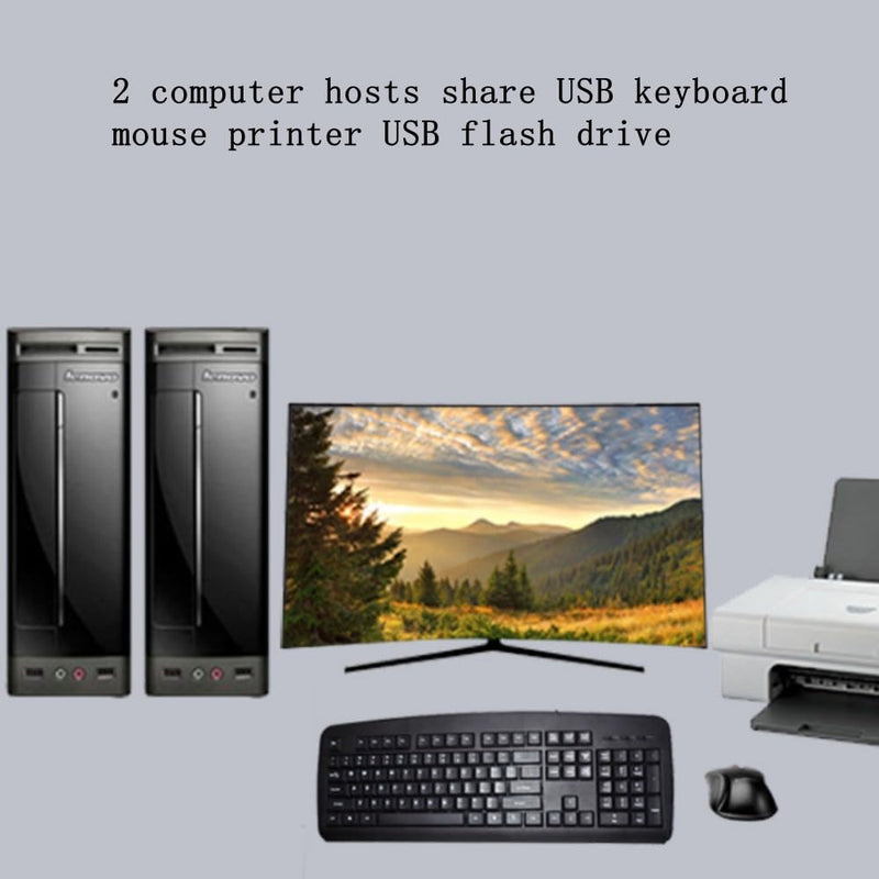 Replacement USB HDMI KVM Switch 2 in 1 Out Compatible 2 Way HDMI2.0 Laptop Host Shared USB Keyboard Mouse Monitor with 2 Hubs AV Selector Switch Box 4K60HZ 3840@2160